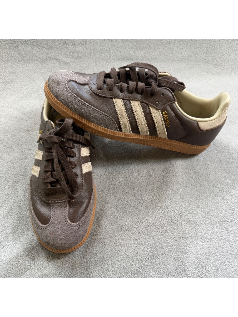 adidas Samba OG Women’s 7.5 Preloved Ruby Brown Cream Gum Sneakers JI3216